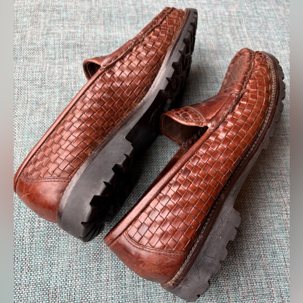 Cole Haan VINTAGE Woven Leather Classic Penny Loafers Slip-on Style Size 7.5 - Picture 6 of 11